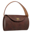 ETRO Paisley Hand Bag PVC Bordeaux Gold Auth am12279V-1