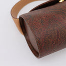 ETRO Paisley Hand Bag PVC Bordeaux Gold Auth am12279V-11