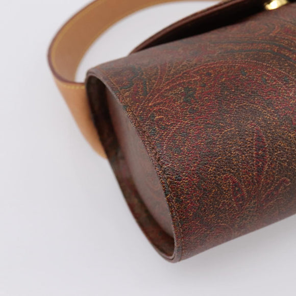 ETRO Paisley Hand Bag PVC Bordeaux Gold Auth am12279V