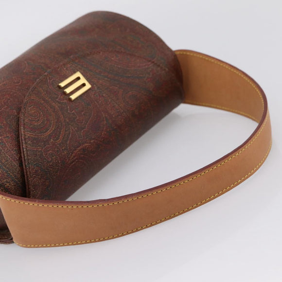 ETRO Paisley Hand Bag PVC Bordeaux Gold Auth am12279V