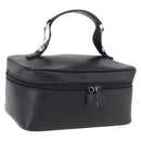 GUCCI Vanity Hand Bag Leather Black Silver 032 1956 0140 Auth am12280-1