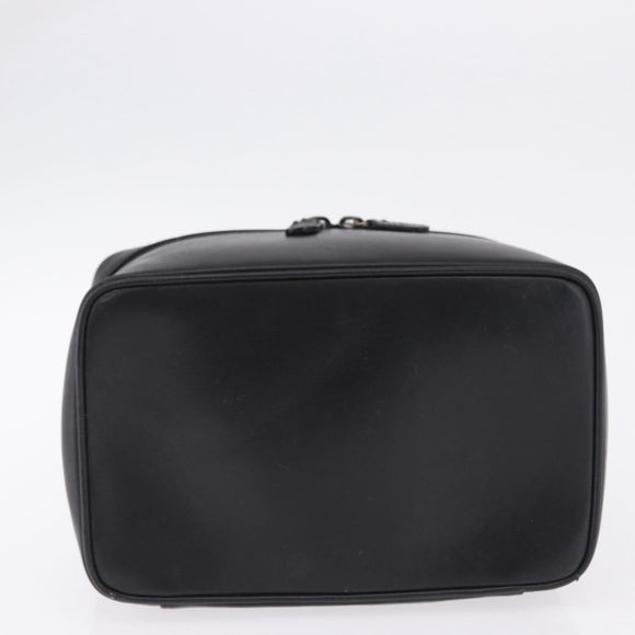 GUCCI Vanity Hand Bag Leather Black Silver 032 1956 0140 Auth am12280