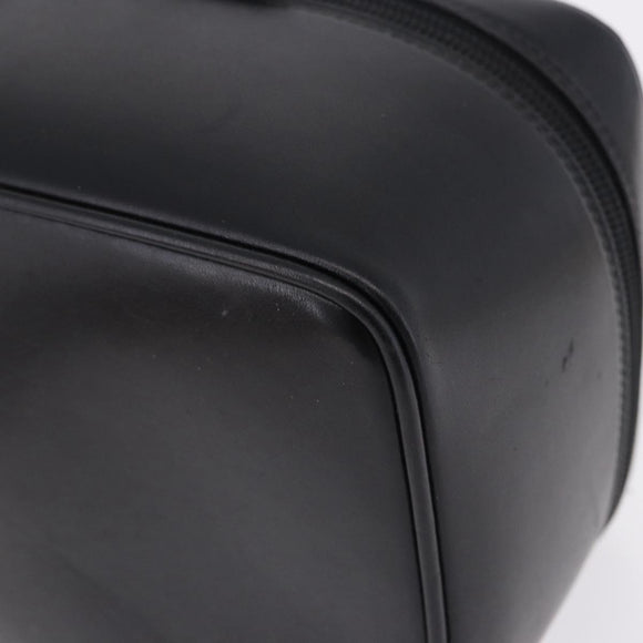 GUCCI Vanity Hand Bag Leather Black Silver 032 1956 0140 Auth am12280