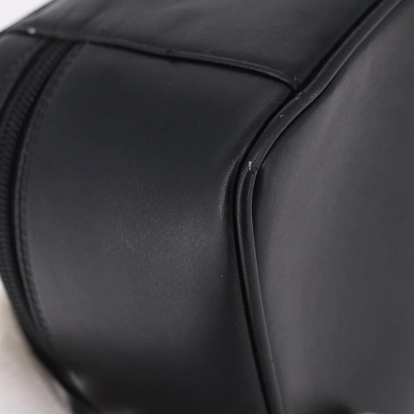 GUCCI Vanity Hand Bag Leather Black Silver 032 1956 0140 Auth am12280
