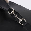 GUCCI Vanity Hand Bag Leather Black Silver 032 1956 0140 Auth am12280-9