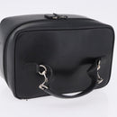GUCCI Vanity Hand Bag Leather Black Silver 032 1956 0140 Auth am12280-7