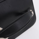 GUCCI Vanity Hand Bag Leather Black Silver 032 1956 0140 Auth am12280-8