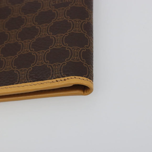 CELINE Macadam Wallet PVC Leather Brown Beige Auth am12282V