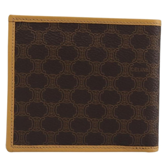 CELINE Macadam Wallet PVC Leather Brown Beige Auth am12282V