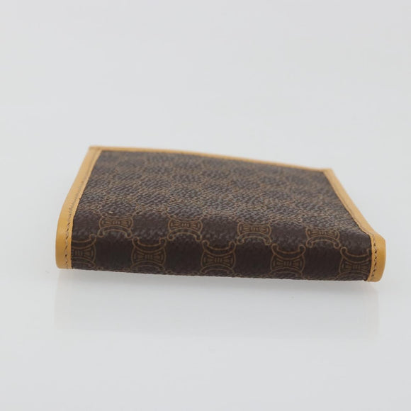 CELINE Macadam Wallet PVC Leather Brown Beige Auth am12282V