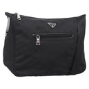 PRADA Shoulder Bag Nylon Black Silver Auth am12283V-1