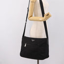 PRADA Shoulder Bag Nylon Black Silver Auth am12283V-25