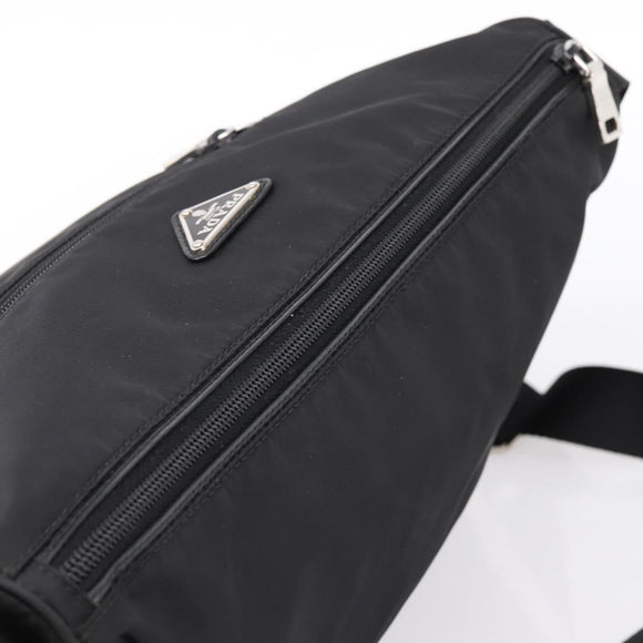 PRADA Shoulder Bag Nylon Black Silver Auth am12283V
