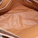 CELINE Macadam Canvas Tote Bag PVC Leather Brown Gold Auth am12286V-17