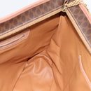 CELINE Macadam Canvas Tote Bag PVC Leather Brown Gold Auth am12286V-19