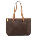 CELINE Macadam Canvas Tote Bag PVC Leather Brown Gold Auth am12286V-2