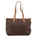 CELINE Macadam Canvas Tote Bag PVC Leather Brown Gold Auth am12286V-3