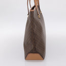 CELINE Macadam Canvas Tote Bag PVC Leather Brown Gold Auth am12286V-5
