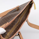CELINE Macadam Canvas Tote Bag PVC Leather Brown Gold Auth am12286V-6