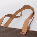 CELINE Macadam Canvas Tote Bag PVC Leather Brown Gold Auth am12286V-8