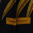 Salvatore Ferragamo Leopard Pattern Scarf Silk Navy White Auth am12287V-11