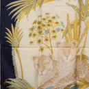 Salvatore Ferragamo Leopard Pattern Scarf Silk Navy White Auth am12287V-16