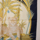 Salvatore Ferragamo Leopard Pattern Scarf Silk Navy White Auth am12287V-18