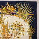 Salvatore Ferragamo Leopard Pattern Scarf Silk Navy White Auth am12287V-4
