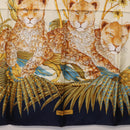 Salvatore Ferragamo Leopard Pattern Scarf Silk Navy White Auth am12287V-9