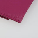 Salvatore Ferragamo Card Case Leather Pink Gold Tone Auth am12289M-16