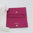 Salvatore Ferragamo Card Case Leather Pink Gold Tone Auth am12289M-18