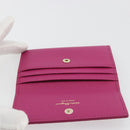 Salvatore Ferragamo Card Case Leather Pink Gold Tone Auth am12289M-8