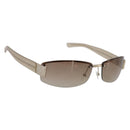 GUCCI Rimless Sunglasses Plastic Brown Gold Tone Auth am12290V-1