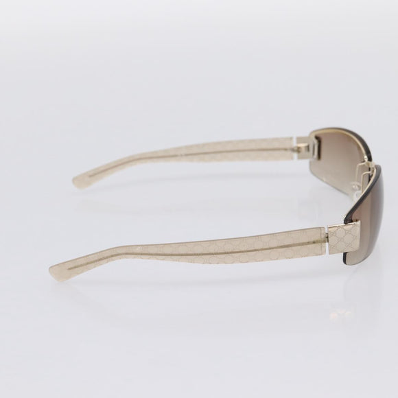 GUCCI Rimless Sunglasses Plastic Brown Gold Tone Auth am12290V