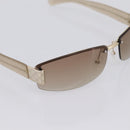 GUCCI Rimless Sunglasses Plastic Brown Gold Tone Auth am12290V-6