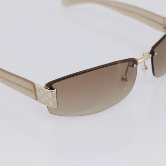 GUCCI Rimless Sunglasses Plastic Brown Gold Tone Auth am12290V