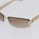 GUCCI Rimless Sunglasses Plastic Brown Gold Tone Auth am12290V-7
