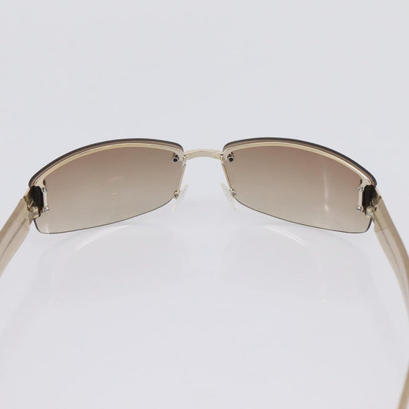 GUCCI Rimless Sunglasses Plastic Brown Gold Tone Auth am12290V