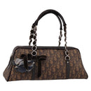 Christian Dior Trotter Romantic Hand Bag PVC Brown Silver Auth am12294SAM-1