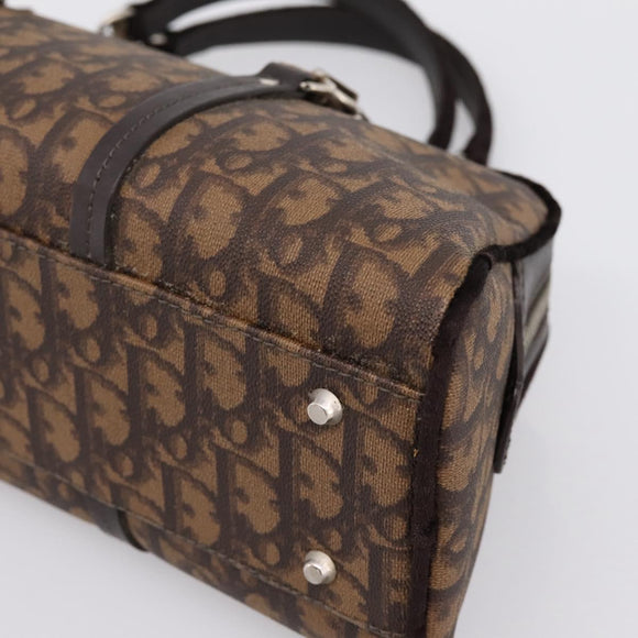 Christian Dior Trotter Romantic Hand Bag PVC Brown Silver Auth am12294SAM