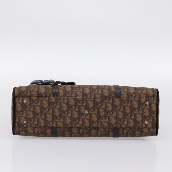 Christian Dior Trotter Romantic Hand Bag PVC Brown Silver Auth am12294SAM