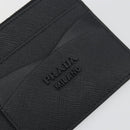 PRADA Card Coin Purse Saffiano Black Gold Tone Auth am12296M-8