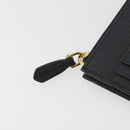 PRADA Card Coin Purse Saffiano Black Gold Tone Auth am12296M-9