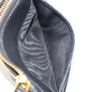 PRADA Card Coin Purse Saffiano Black Gold Tone Auth am12296M-22