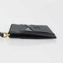 PRADA Card Coin Purse Saffiano Black Gold Tone Auth am12296M-4