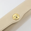 GUCCI Old Turn Lock Shoulder Bag Leather Beige Gold Tone Auth am12298A-14