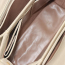 GUCCI Old Turn Lock Shoulder Bag Leather Beige Gold Tone Auth am12298A-16