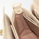 GUCCI Old Turn Lock Shoulder Bag Leather Beige Gold Tone Auth am12298A-18