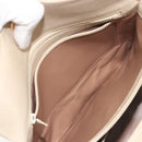 GUCCI Old Turn Lock Shoulder Bag Leather Beige Gold Tone Auth am12298A-19
