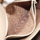 GUCCI Old Turn Lock Shoulder Bag Leather Beige Gold Tone Auth am12298A-20